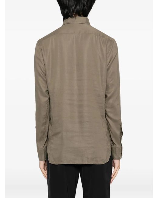 メンズ Tom Ford ギャバジン シャツ Brown