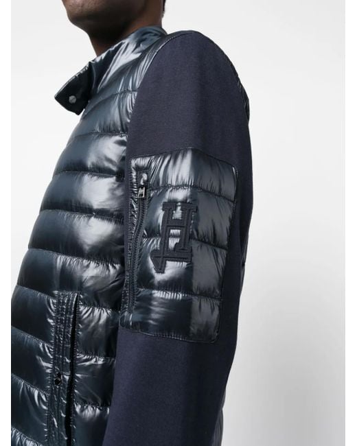 Herno Blue Padded-Panel Zipped Jacket for men