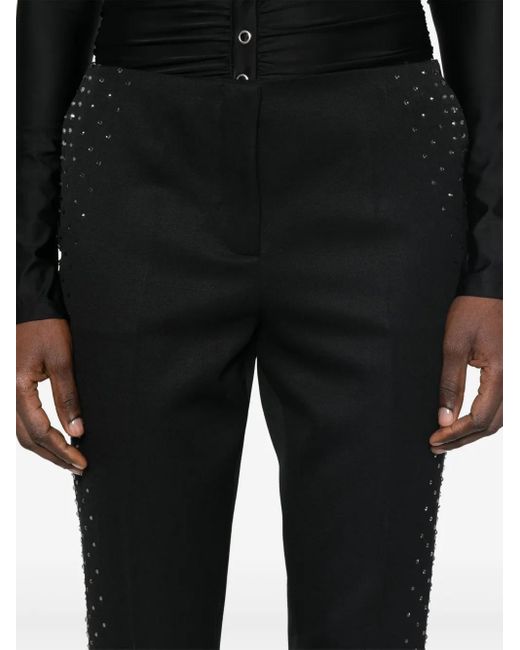 The Attico Black Crystal-Embellished Trousers