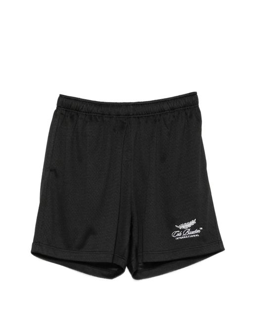 Cole Buxton Black Logo-Embroidered Shorts for men