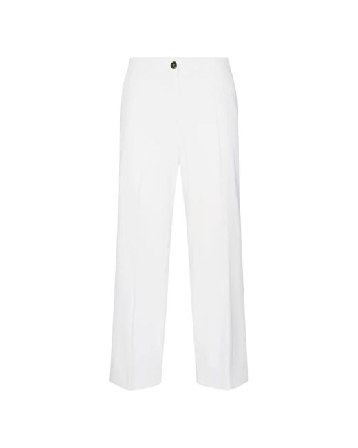 Elena Miro White Gabardine Trousers