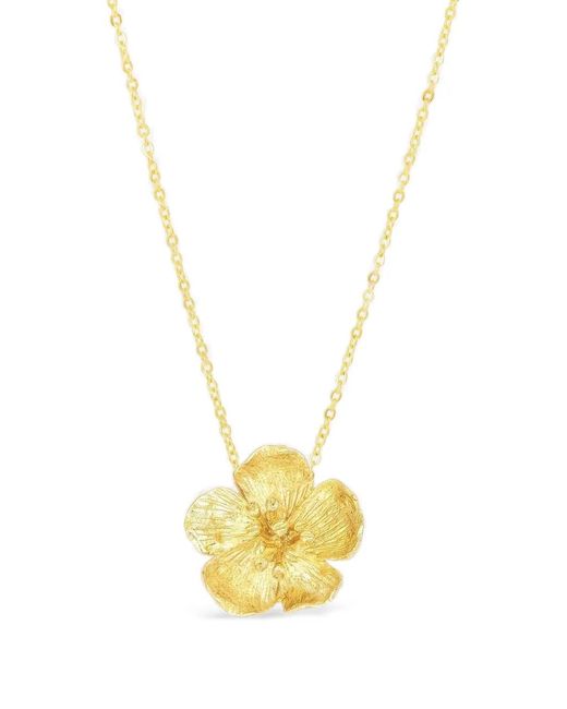 Ottoman Hands Metallic Buttercup Flower-Pendant Necklace