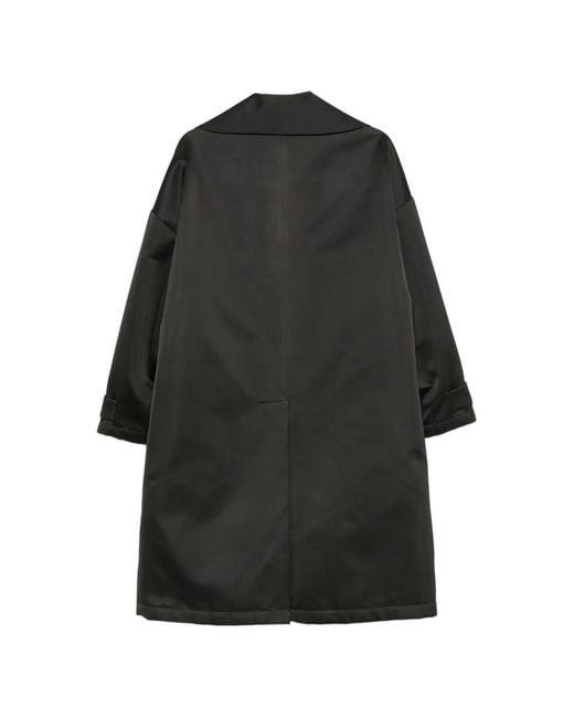 Plan C Black Concealed-Button Coat