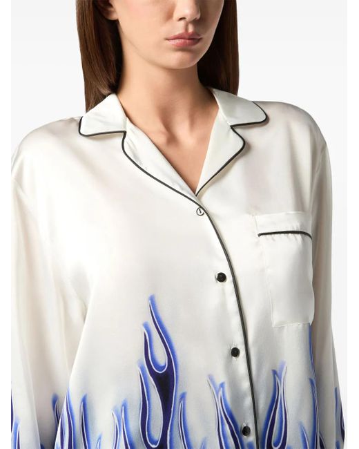 Philipp Plein Blue Flame Shirt