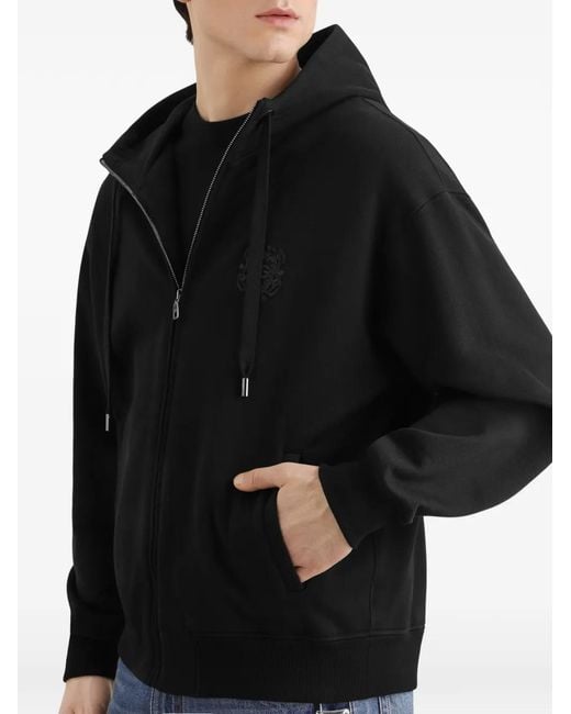 Dolce & Gabbana Black Cotton Hooded Sweatshirt for men