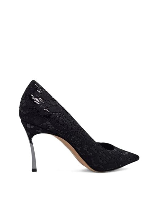 Casadei Blue Lace Pointed-Toe Pumps