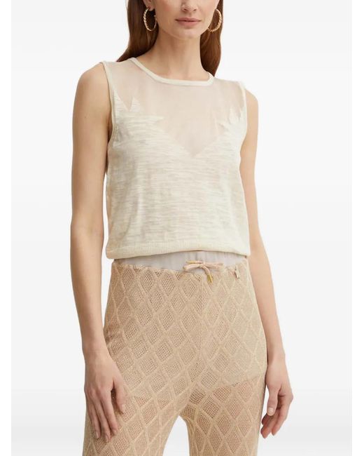 Pinko Natural Semi Sheer-Panel Vest