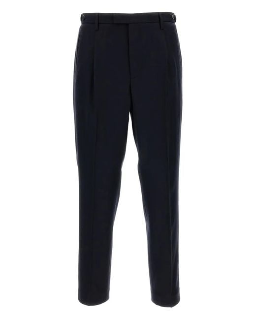Barena Blue Pleated-Front Trousers for men
