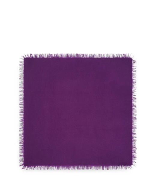 Bompard Purple Fringed Cashmere Scarf