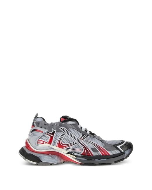 Balenciaga White Runner Panelled Mesh Sneakers for men