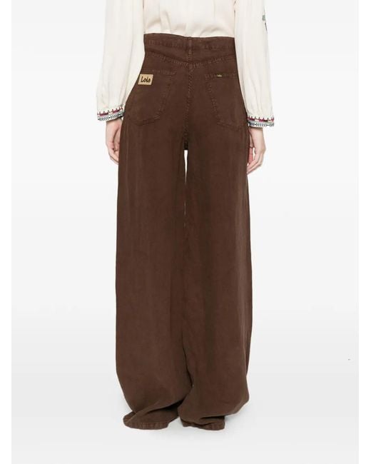 Lois Brown High-Waisted Trousers