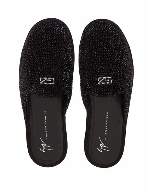 Giuseppe Zanotti Junge Fever Slipper Mit Kristallen in Black für Herren