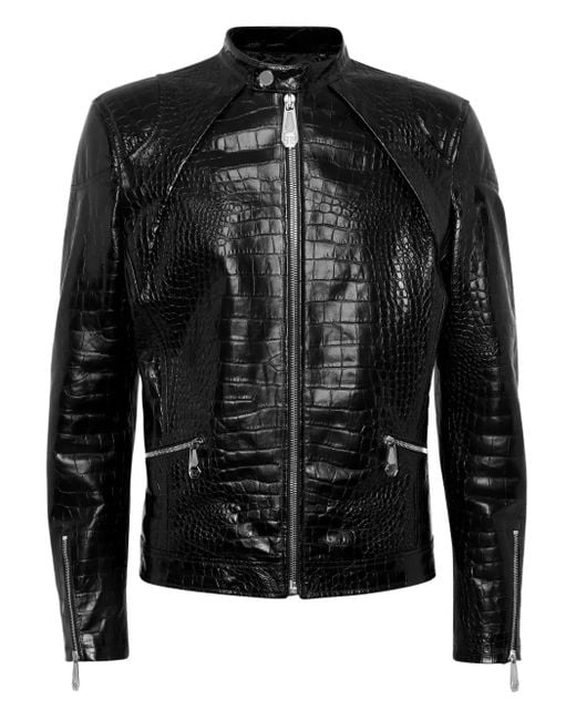 メンズ Philipp Plein ライダースジャケット Black