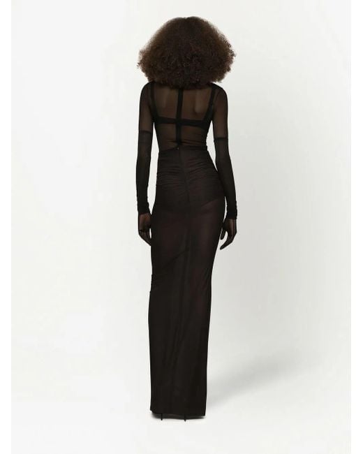 Dolce & Gabbana Black Transparent Long Skirt