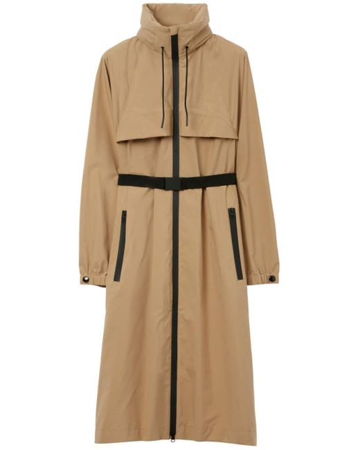 Burberry Natural Belted Hooded Coat