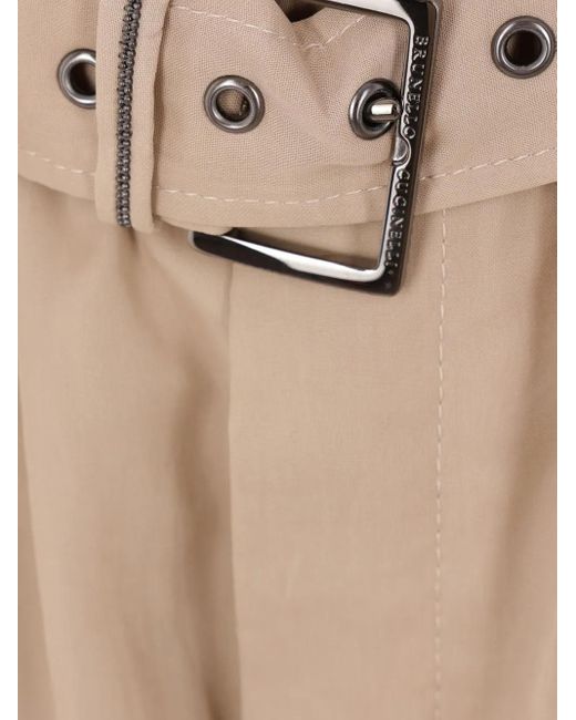 Brunello Cucinelli Natural Relaxed Fit Trousers With Elasticated Waistband