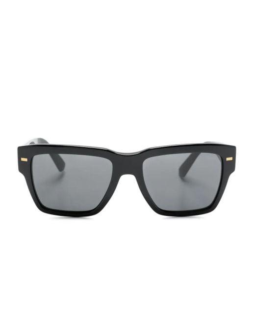 Dolce & Gabbana Gray Logo-Lettering Square-Frame Sunglasses for men