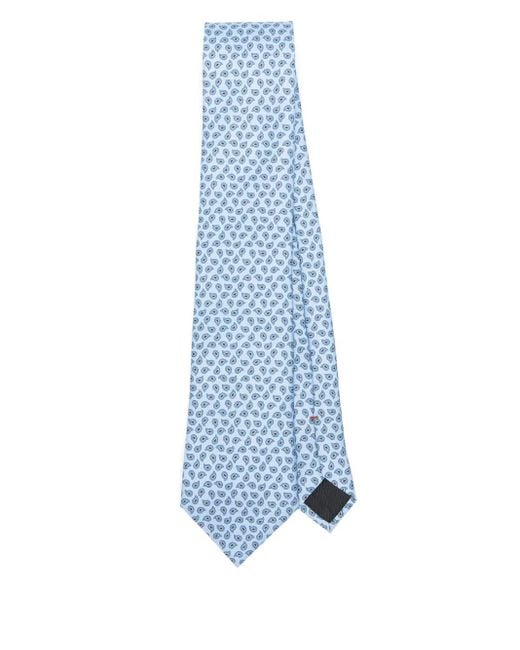 メンズ Zegna ペイズリー ネクタイ Blue