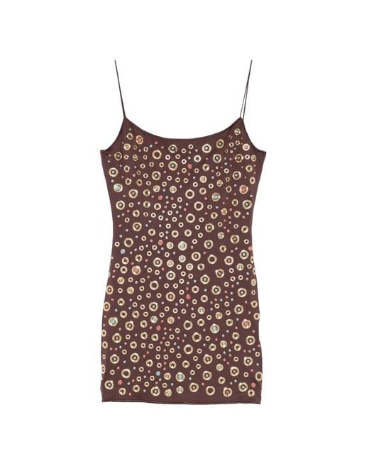Oseree Brown Short Dresses