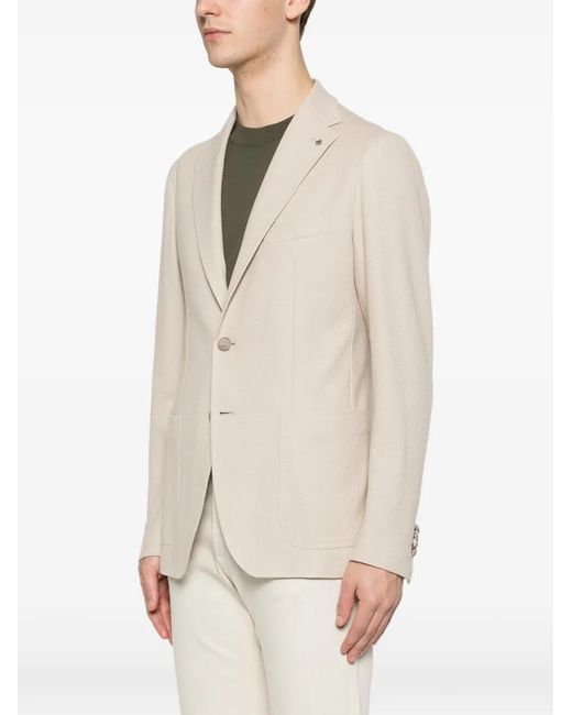 Tagliatore White Textured Two-Button Blazer for men