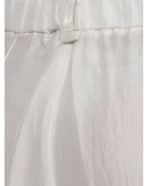 Fabiana Filippi White Elasticated-Waist Tapered Trousers
