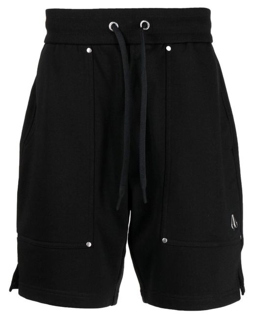 Moose Knuckles Logo-plaque Cotton Shorts in Black for Men | Lyst