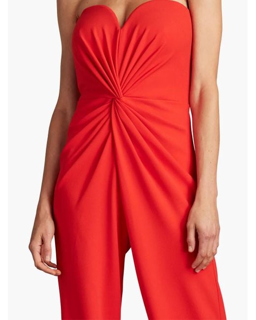 Tadashi Shoji Red Schulterfreier Jumpsuit