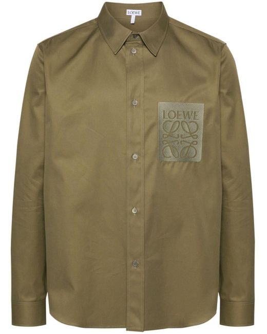 Loewe Green Logo Patch Shirt for men