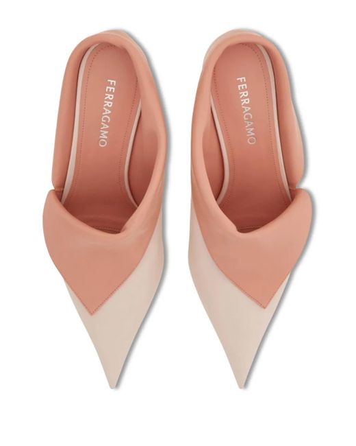 Ferragamo Pink Eva Mules Mit Spitzer Kappe