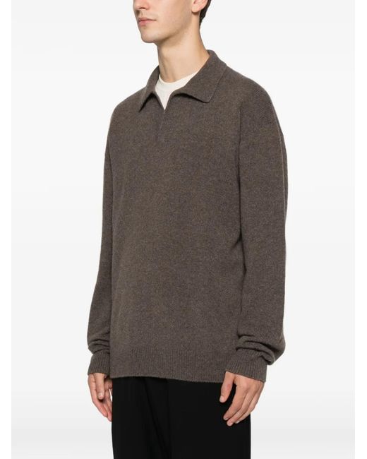 The Row Brown Leach Collared Sweater for men