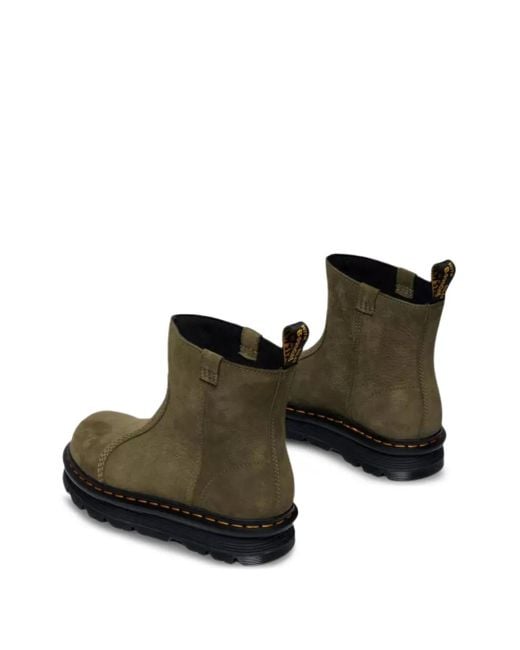 Dr. Martens Green Leather Platform Boots