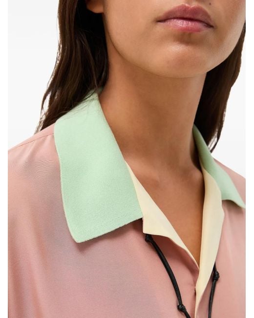 Versace Pink Silk-Poplin Crop Shirt