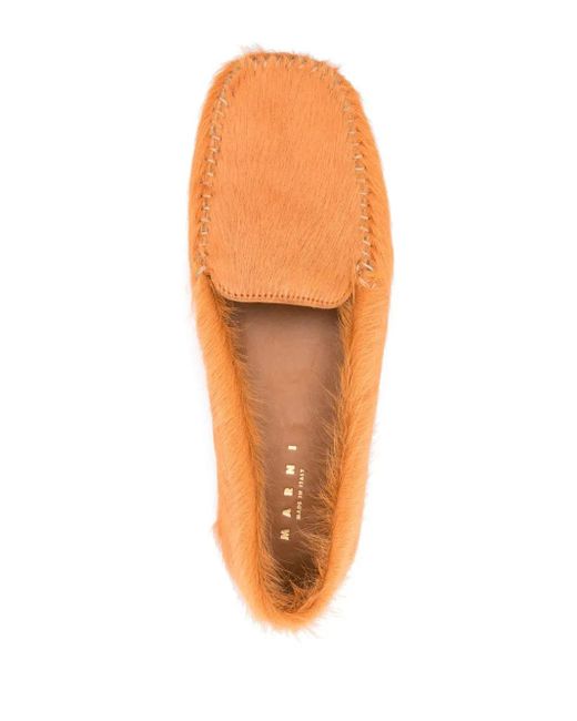 Marni Orange Mocassins À Design Sans Lacets for men