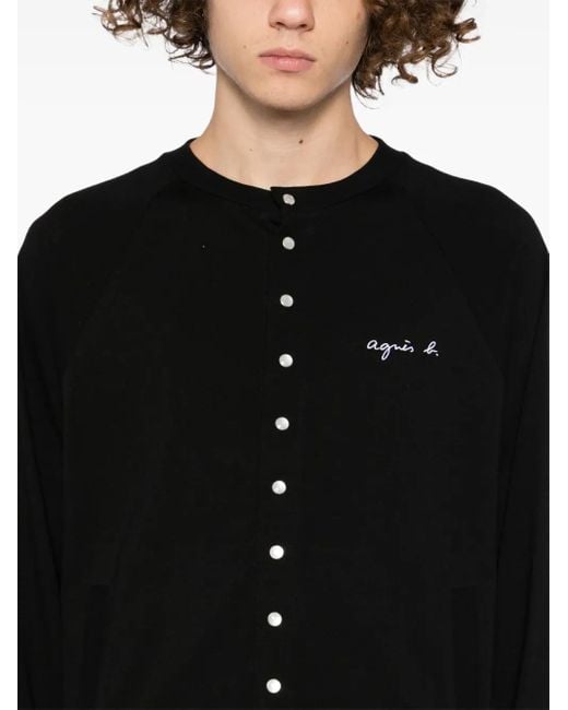 Agnes B. Black Logo-Embroidered Jacket for men