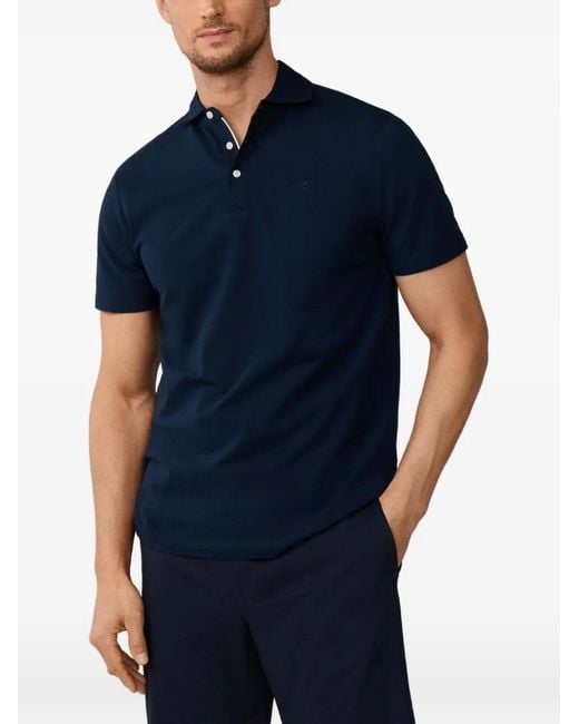 Hackett Blue Oxford Pique Polo Shirt for men