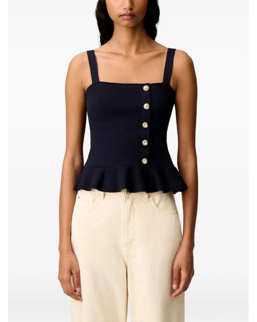Claudie Pierlot Black Ruffled Knitted Top