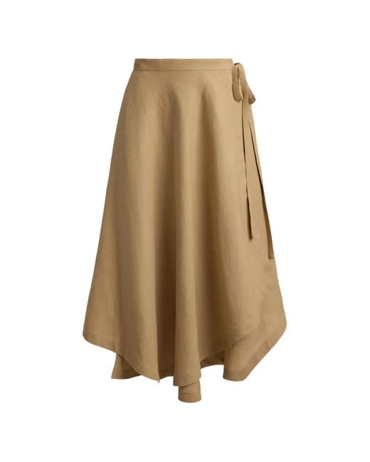 Polo Ralph Lauren Natural Linen Wrap Skirt