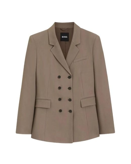 Boss Brown Double-Breasted Blazer