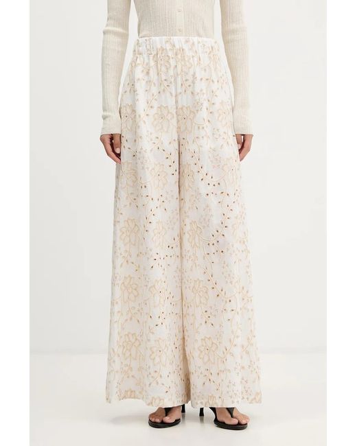 ViCOLO Natural Broderie-Anglaise Palazzo Pants
