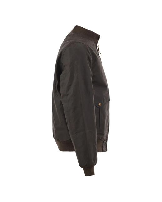 Ceccarelli Black Waxed-Cotton Bomber Jacket for men