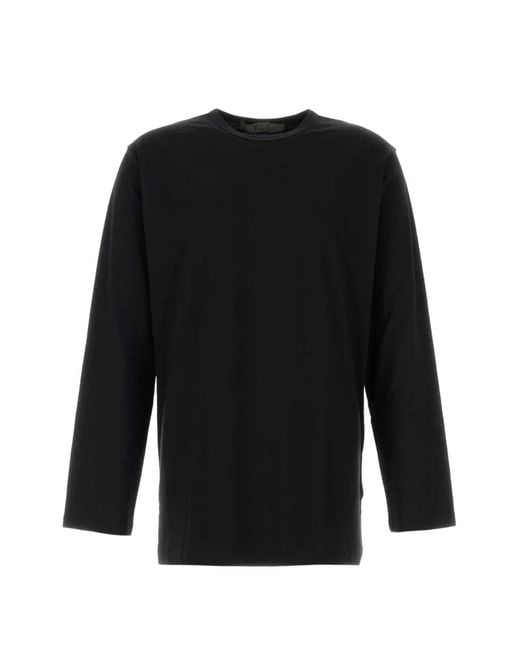 Y's Yohji Yamamoto Black Long-Sleeve Oversized T-Shirt for men