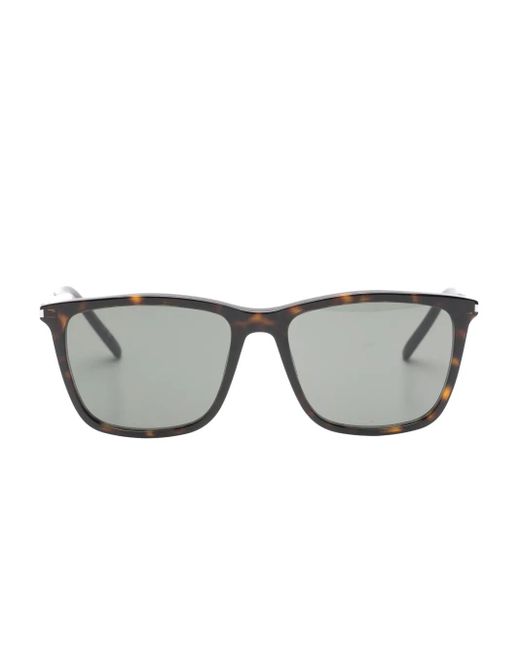 Saint Laurent Gray Tortoiseshell-Pattern Sunglasses