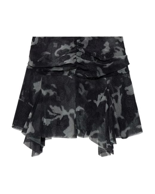 M I S B H V Black Ruched Tiered Skirt