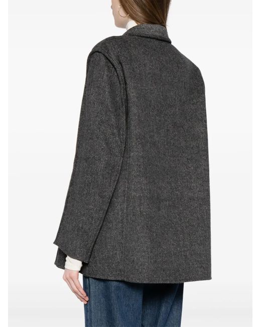 JNBY Black Textured Wool-Blend Blazer