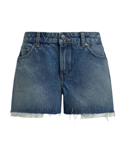 Short En Jean À Effet Usé 12 STOREEZ en coloris Blue