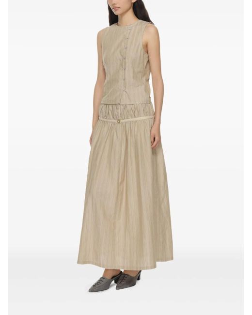 Paloma Wool Natural Striped Hook-And-Eye Vest