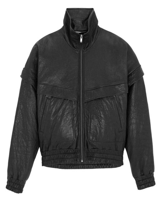 Saint Laurent Black Leather Bomber Jacket for men