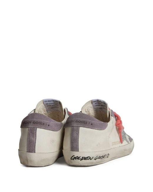 Golden Goose Deluxe Brand Brown Super Star Glitter-Star Leather Sneakers