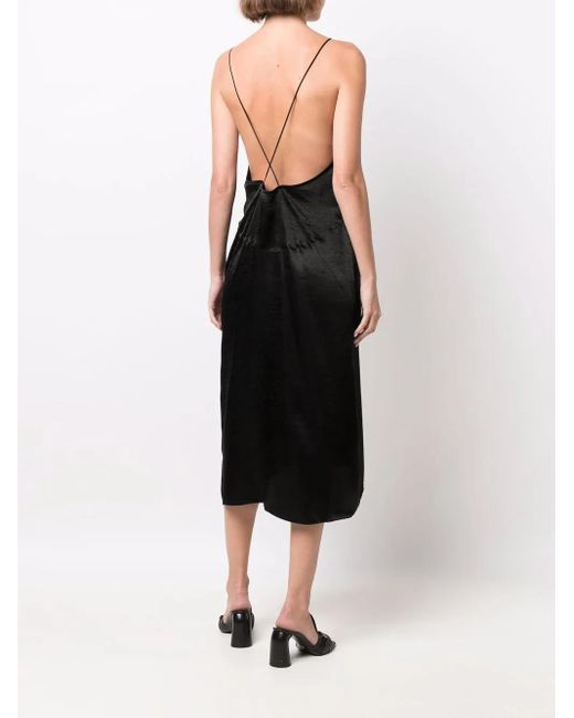 Robe Mi-Longue À Fini Satiné DSquared² en coloris Black