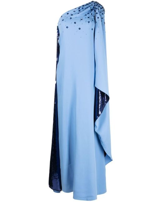 Sachin & Babi Blue Leila Crystal-embellished Gown